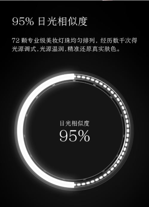 京东京造LED台式化妆镜 💄妆点精致无死角闪亮每一寸肌肤🌸(左右旋转非180-360度)