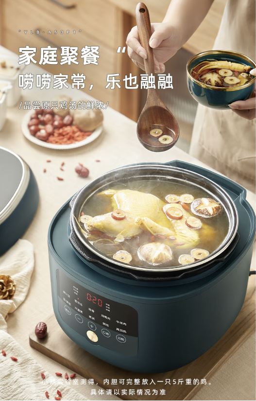 小熊(Bear)5升电压力锅 电饭煲 煲汤双胆 YLB-A50P1(米白色)1月预售