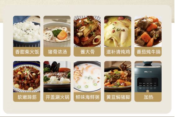 小熊(Bear)5升电压力锅 电饭煲 煲汤双胆 YLB-A50P1(米白色)1月预售