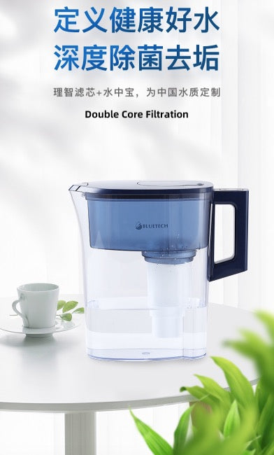 聚蓝(bluetech)净水壶除菌直饮过滤双芯长效去水垢家用滤水壶2.4L(一壶一芯)