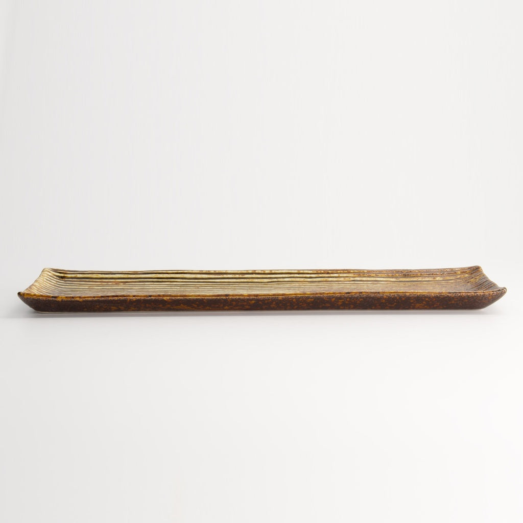 Mino Craft 长方形平盘 棕色